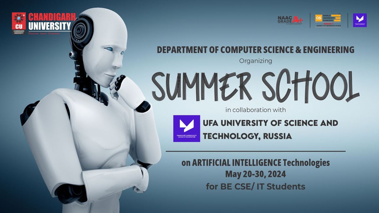 Открытие Летней школы по искусственному интеллекту для студентов Чандигархского университета, Индия